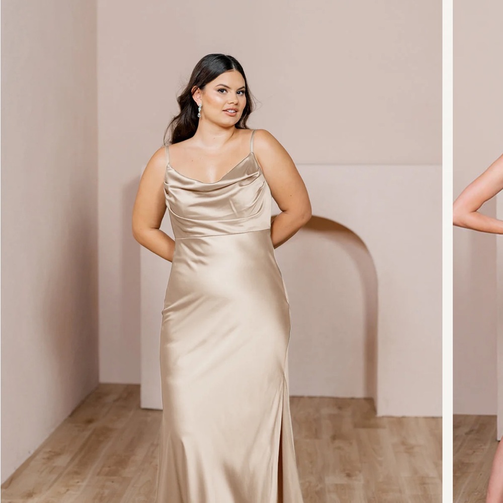 Elegant Gold Satin Gown